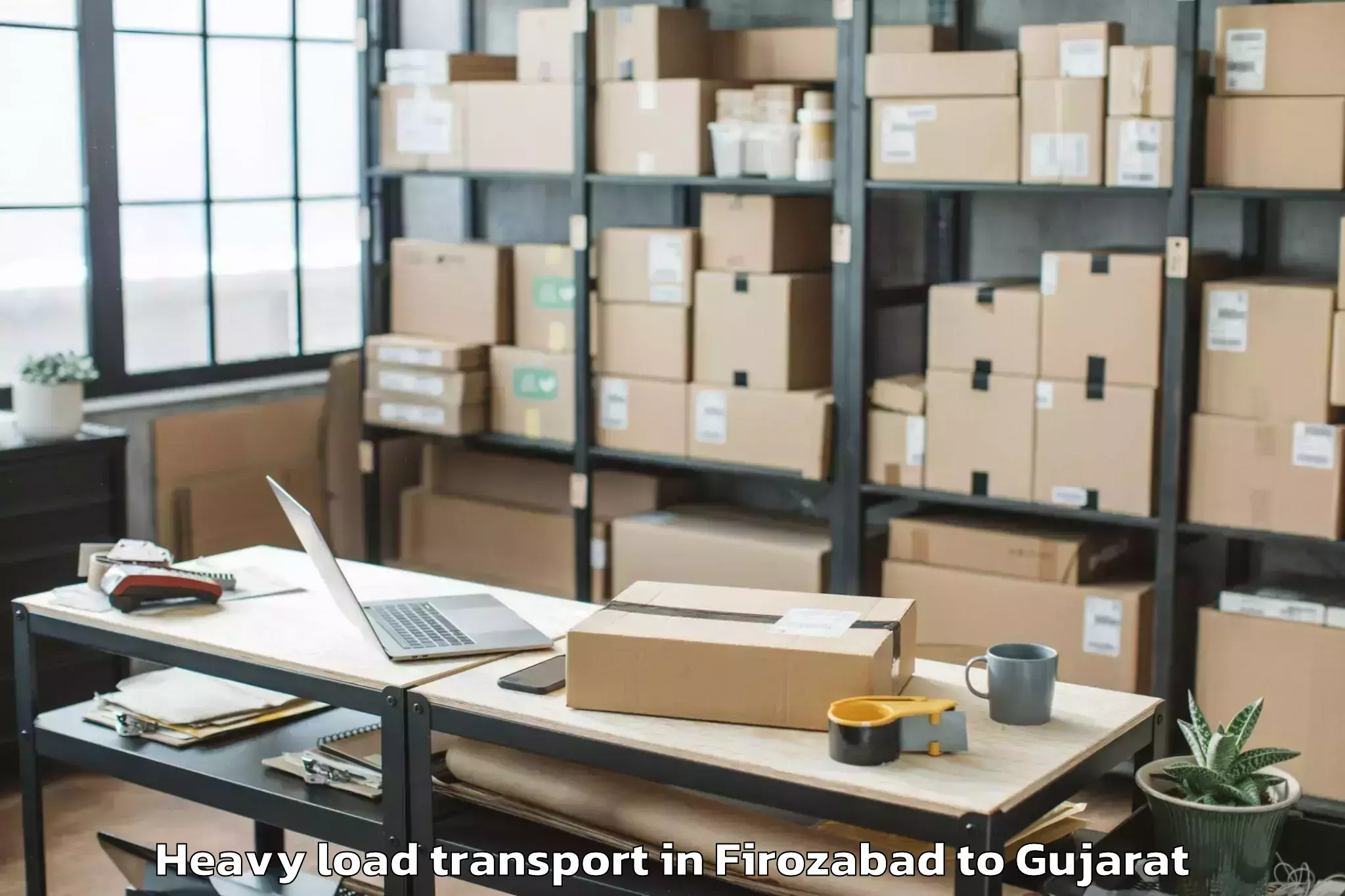 Reliable Firozabad to Nakhatrana Heavy Load Transport